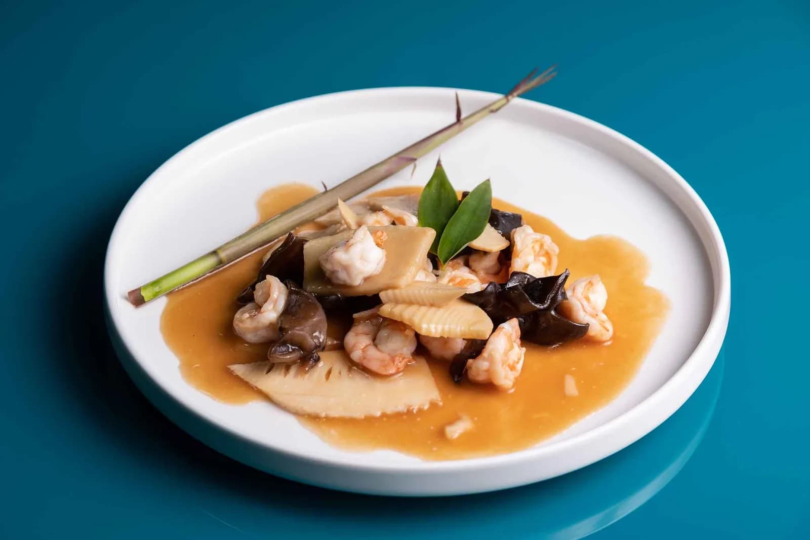 Gamberetti Bambù e Funghi